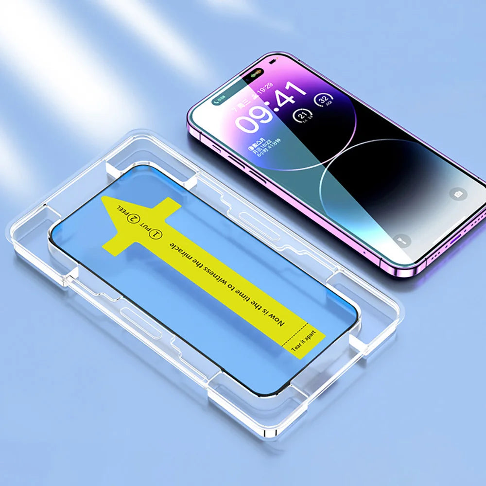 Oleophobe Beschichtung Staubfrei Einfache Installation Displayschutzfolie Für iPhone 17 16 15 13 11 12 14 Pro Max Air SE 7 8 Plus XR Glas