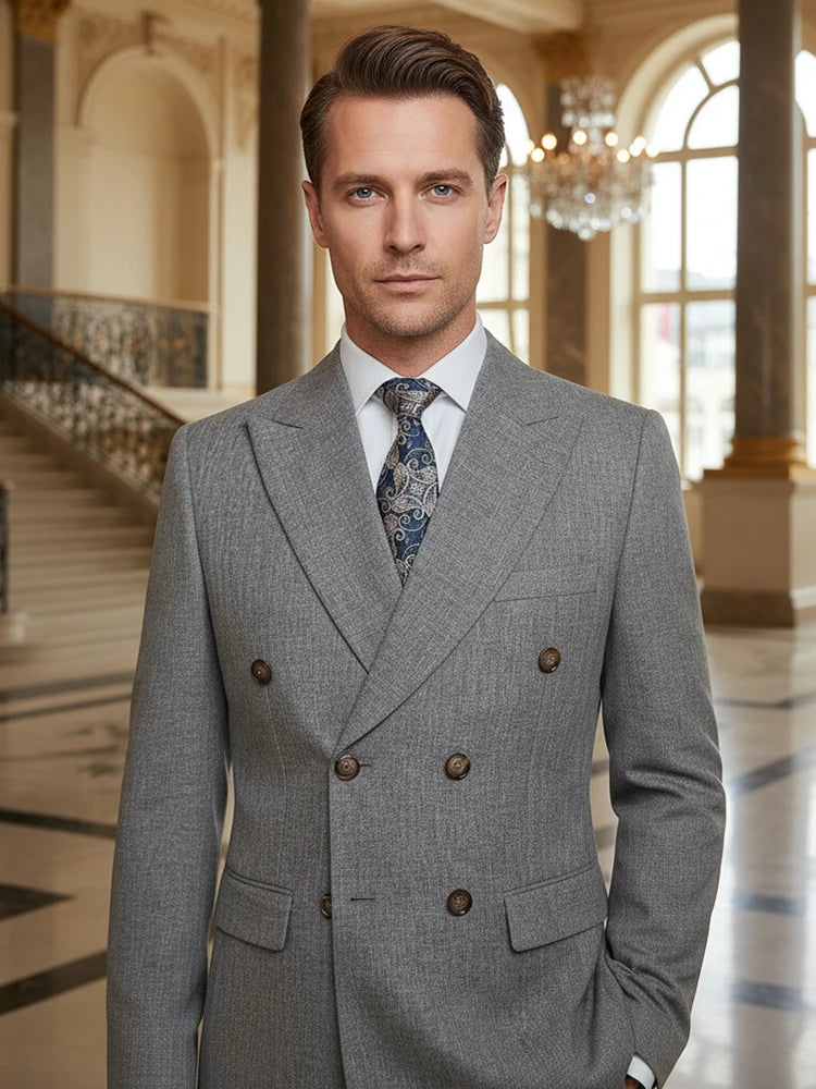 ST Cassy Dunkelblau Eleganter Herrenanzug 2-teiliges Set Moderne Hochzeitsanzüge für Herren Stilvoller Business-Büroanzug