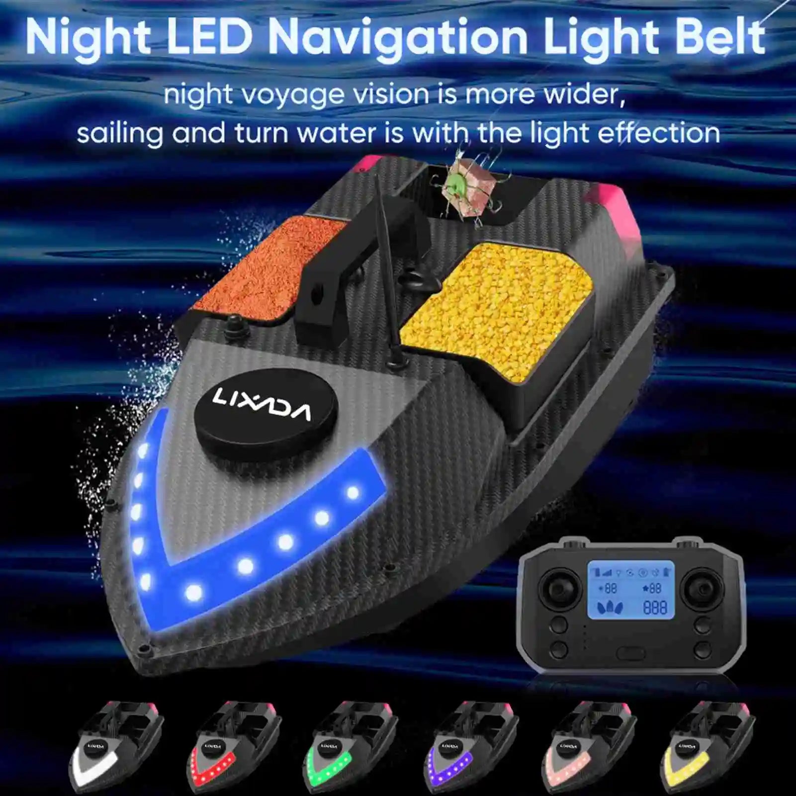 Modernes GPS-Futterboot mit 3 Köderbehältern, 12000mAh kabelloses Futterboot mit automatischer Rückkehrfunktion, verschiedene Stile