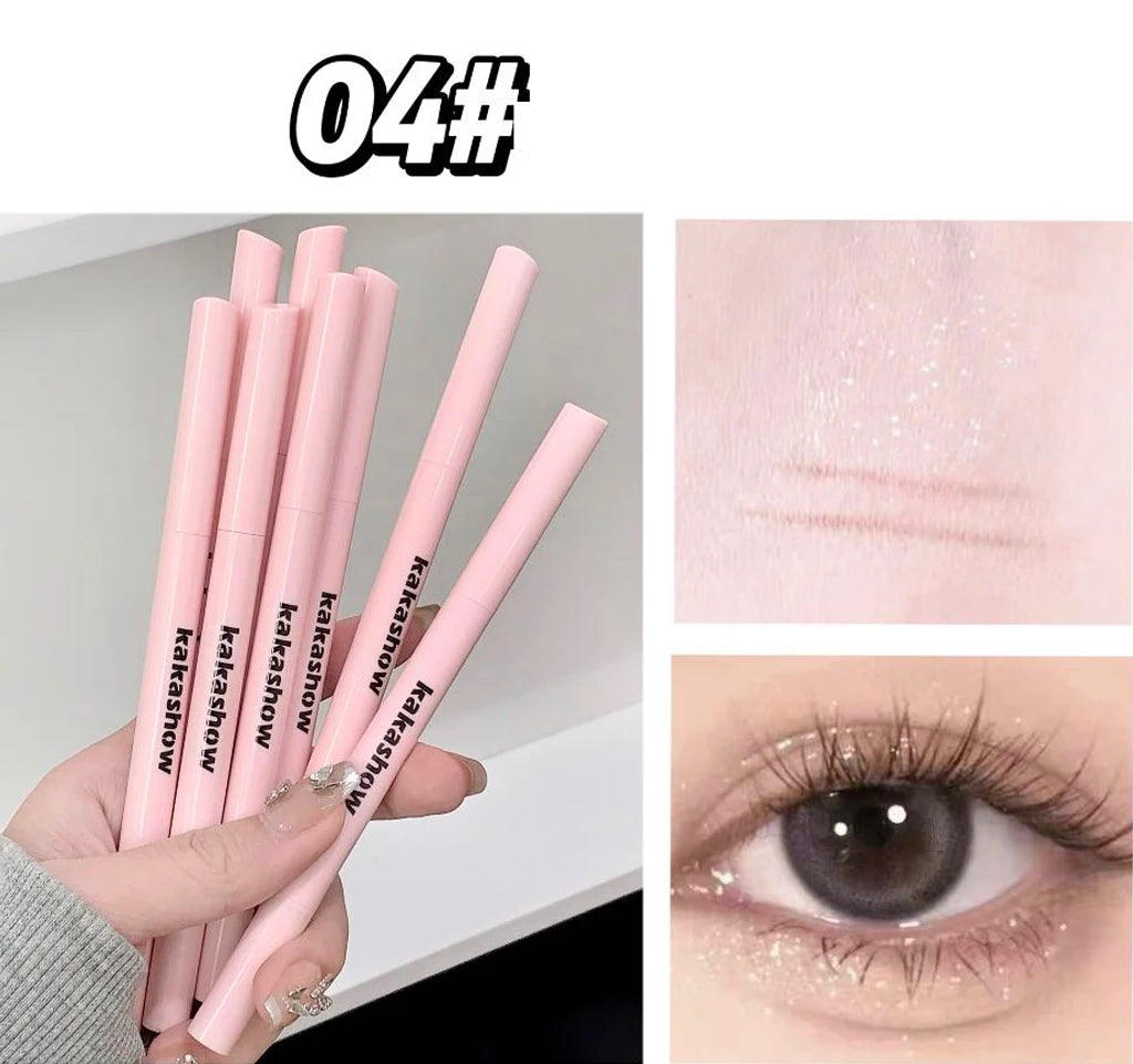 Doppelseitiger Lying Silkworm Eyeliner Pencil Diamond Glitter Matt Aegyosal Pen Aufhellende Creme-Lidschatten-Highlighter-Augen-Make-up