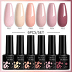 LILYCUTE 7ML 6PCS Neon Gel Nagellack Set fluoreszierend Farbwechsel Semi Permanent Soak Off Maniküre-Kit Nail Art Gel
