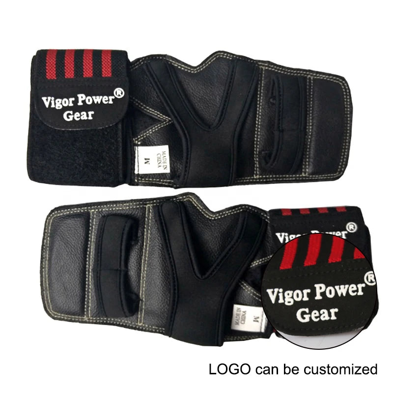 Rindsleder Gewichtheber-Handschuhe 3 Farben Fitnessstudio Anti-Rutsch-Griffe Pads Kreuzheben Gürtel Crossfit Workout Crossfit Handflächenschutz Fitness