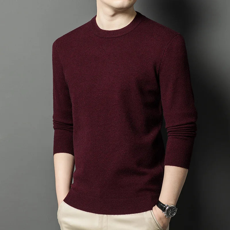 2025 Neuer Herren-Freizeitpullover Rundhals Langarm Strickpullover Rautenmuster Mode Vielseitiges Oberteil 2029