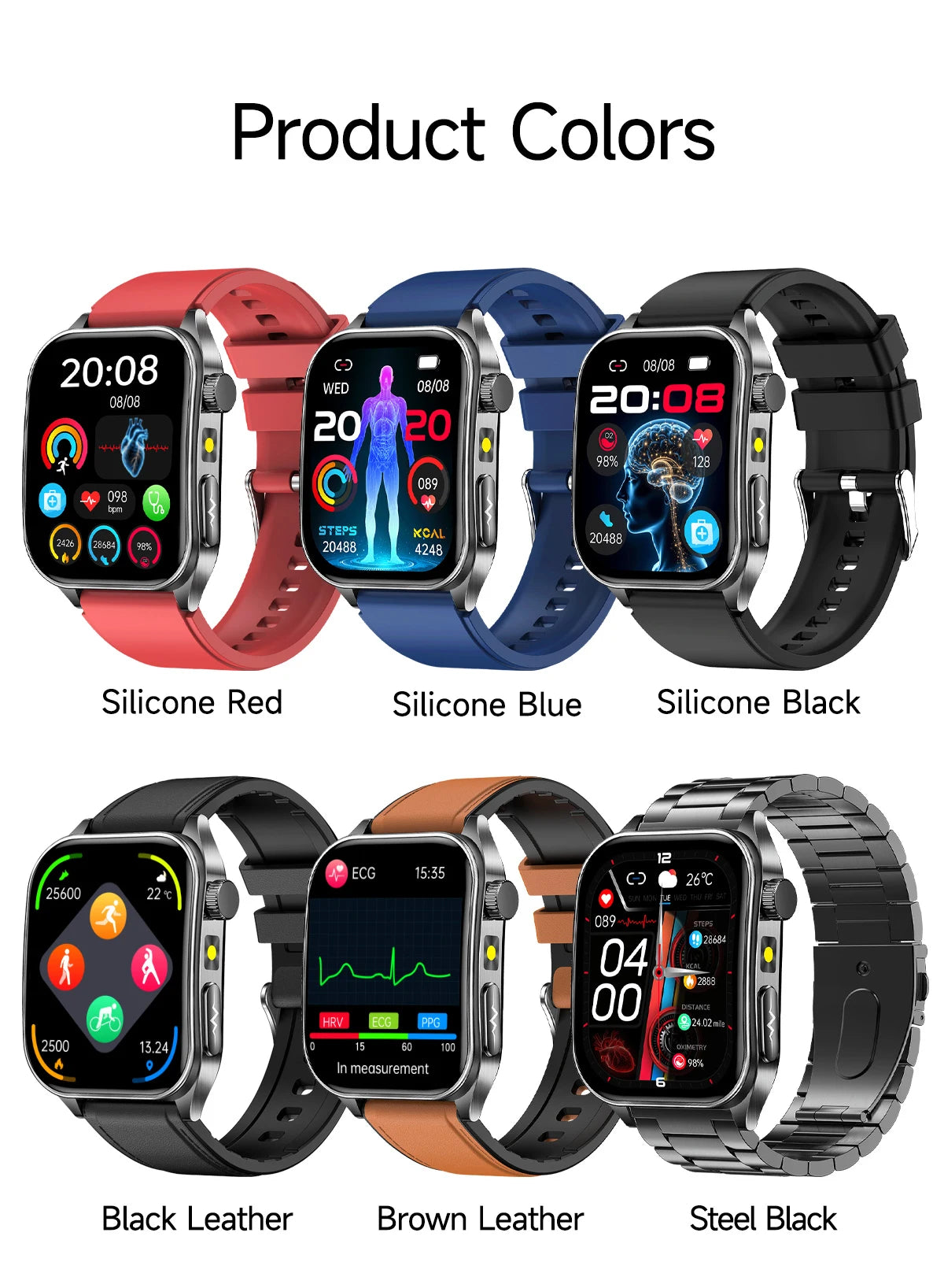 2026 Neue Gesundheits-Smartwatch Lasertherapie Reduziert Drei Hochs Blutsauerstoff Blutdruck Harnsäure Blutfette EKG-Smartwatch Für Herren