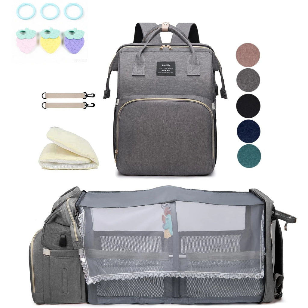 Wickeltasche Leichtgewicht Tragbares Klappbett Großraum-Reise-Maternity-Taschen Baby-Rucksack Weibliche Mama-Ausgehtasche