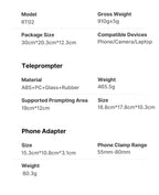 Ulanzi RT02 Universal-Teleprompter Prompter DSLR-Kamera Smartphone Tablet Laptop-Teleprompter Live-Streaming Videoaufnahme