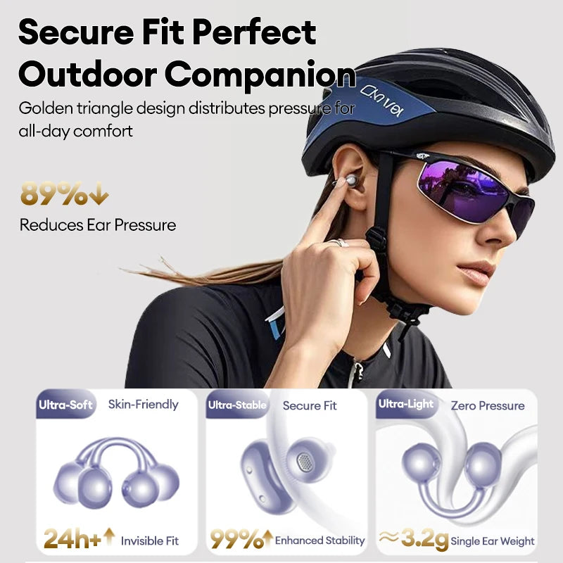 Lenovo LK6 Over-Ear Kabellose Bluetooth 5.4 Kopfhörer Klangqualität Rauschunterdrückung Ohrclip-Kopfhörer Lange Ausdauer Headsets