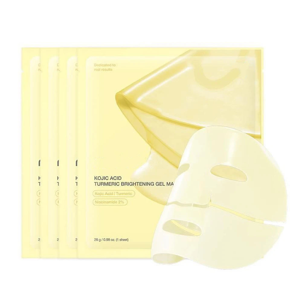 4 Stk./Box Absorbierbare Kojisäure Kurkuma aufhellende Gelmaske Kollagen Feuchtigkeitsspendende Gesichtsmaske Retinol Anti-Falten Straffungsmaske