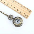 New Fashion Vintage Pocket Watch Alloy Roman Number Dual Time Display Clock Necklace Chain Watches Birthday Gifts