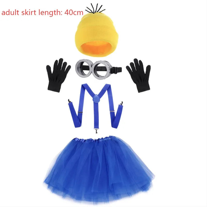 Verkleidungskostüm Lustiges Halloween Kostüm Zubehör für Erwachsene, Schutzbrille/Gelbe Mütze/Handschuhe für Herren Damen Cosplay Party Set