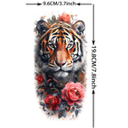 1 Blatt einzigartige Aquarell-Löwe-Tiger-Tier-Temporäre Tattoos langanhaltend wasserdicht Fuchs Eule gefälschter Tattoo-Aufkleber Körperkunst Tattoo