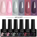 LILYCUTE 7ML 6PCS Neon Gel Nagellack Set fluoreszierend Farbwechsel Semi Permanent Soak Off Maniküre-Kit Nail Art Gel