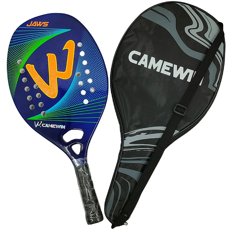 Camewin Beach-Tennisschläger 50% Carbon-Innenkern EVA-Schaum-Faser Mit Schutzhülle Hochwertiger Tennisschläger Neu 2024