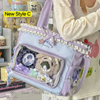 Neue Y2K Süße Japanische Ita Bag Lolita Mädchen Transparente Umhängetasche Große Kapazität Umhängetasche Lässige Tasche DIY Display Handtaschen
