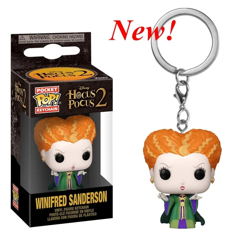 Neue FUNKO Schlüsselanhänger Disney Dämonin Prinzessin Bella Arielle Alice Anna Elsa Bell Jack Sally Stitch Actionfigur Spielzeug Ornamente