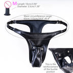 Multifunktionale Leder-Keuschheitsunterwäsche mit Vibrationslosem Silikon-Dildo Anal-Accessoires für sinnliches Liebesspiel Sexspielzeug für Paare