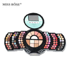 MISS ROSE 104 Farben Lidschatten Puderquaste Lipgloss Lippenstift Spiegel Make-up Haltbares Einfaches Make-up Multifunktions-Make-up-Set