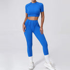 Nahtlose Yoga-Sets Sport-Fitness Hochbund-Hüfthebe-Formhose Rückenfreier BH-Anzug Workout-Gym-Leggings-Sets für Damen