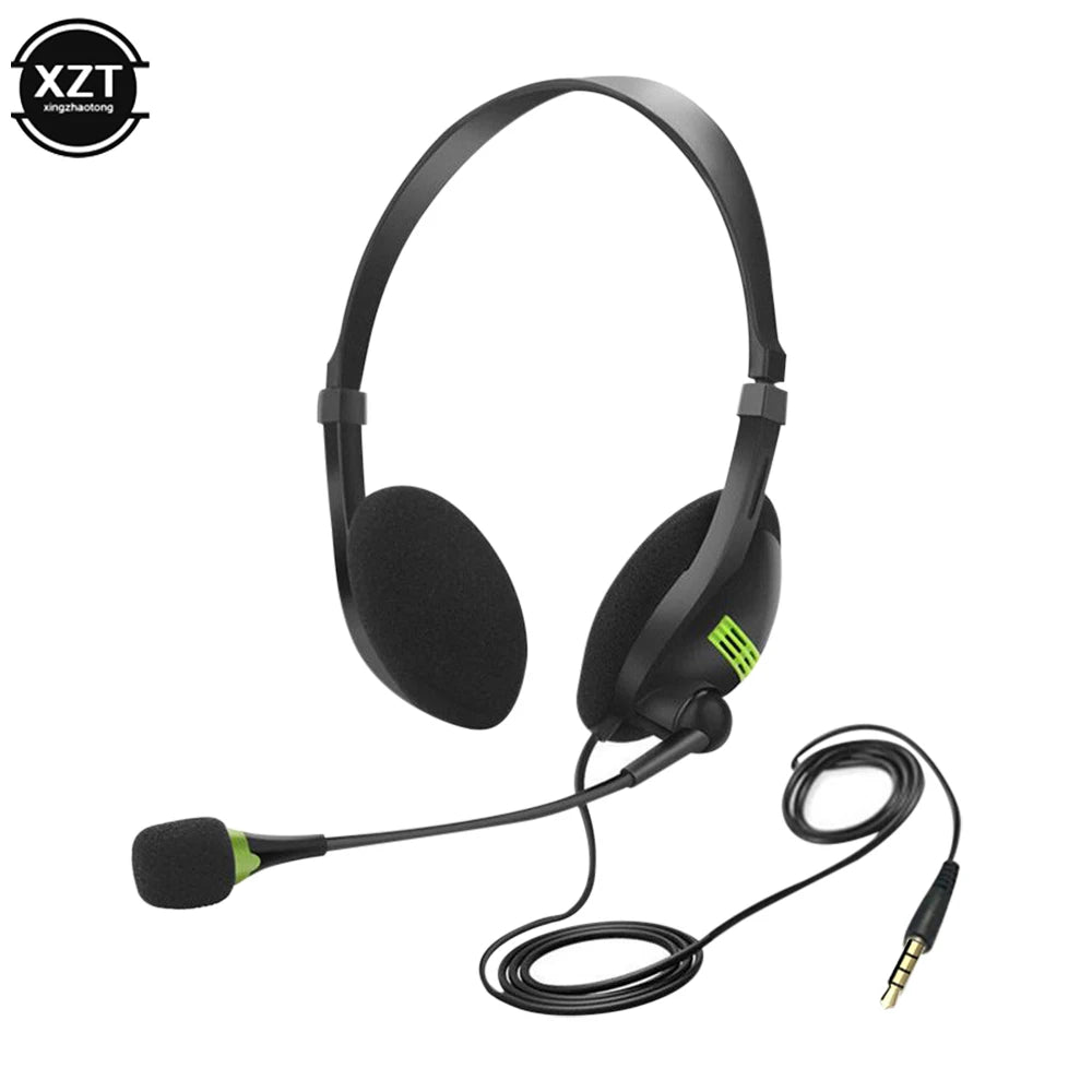 3,5-mm-Kabelkopfhörer mit Geräuschunterdrückung, verstellbare Ohrhörer, Business-Headset mit Mikrofon für PC/Laptop/Computer