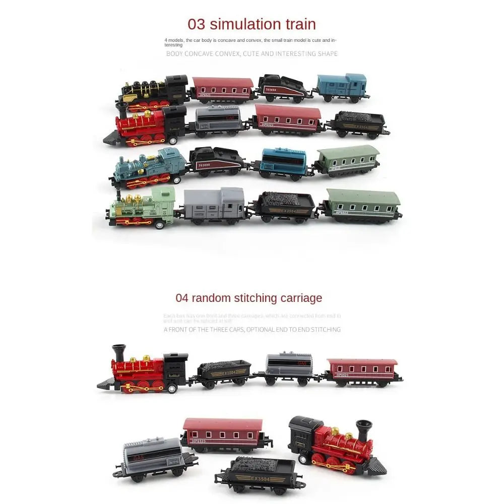 Auto Fahrzeuge Retro Dampfzug Rückziehmodell Diecast 1:60 Legierung Spielzeugzug Kinder Spielzeug Set für Jungen Geschenke Kindergeburtstag