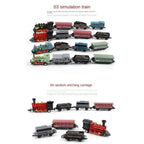 Auto Fahrzeuge Retro Dampfzug Rückziehmodell Diecast 1:60 Legierung Spielzeugzug Kinder Spielzeug Set für Jungen Geschenke Kindergeburtstag