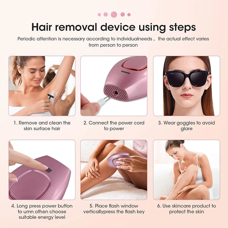 Laser-Epilierer IPL Haarentfernung Laser-Epilierer für Frauen 500.000 Lichtimpulse Epiliergerät Dauerhafte Schmerzlose Haarentfernung