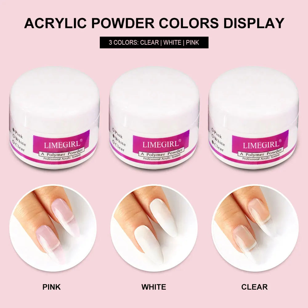 Nagelacrylpulver und Flüssigmonomer Nagelkunstdekoration für Maniküre-Set-Kit Kristall Nagelflitter 3D Nagelspitzen Schnitzwerkzeuge Zweitbild