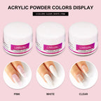 Nagelacrylpulver und Flüssigmonomer Nagelkunstdekoration für Maniküre-Set-Kit Kristall Nagelflitter 3D Nagelspitzen Schnitzwerkzeuge