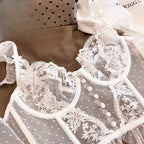 Heißer Verkauf Französisches sexy Dessous-Set für Damen, ultradünner transparenter BH und Höschen-Set, besticktes Spitzen-Form-Camisole-Unterwäsche-Set