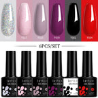 LILYCUTE 7ML 6PCS Neon Gel Nagellack Set fluoreszierend Farbwechsel Semi Permanent Soak Off Maniküre-Kit Nail Art Gel