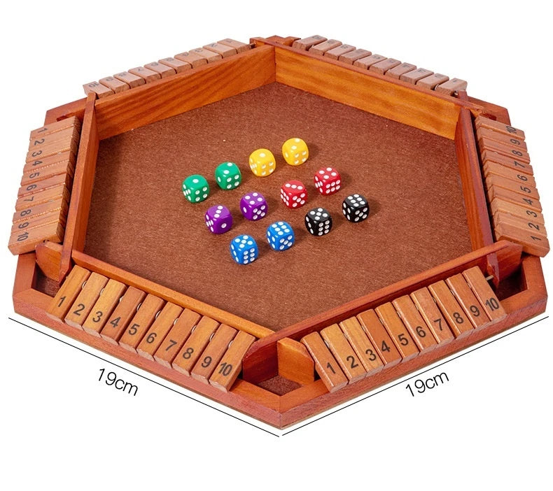 Sechsseitiges Flipping-Spiel, Holz-Zahlenspiel, Shut-The-Box-Würfelspiel - Eltern-Kind-Brettspiel, Bar-Party, Freizeit-Glücksspiel