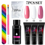 Poly Nail Gel Komplettset mit 6W LED-Lampe Nagelset für Anfänger Nagelspitzen Kunst 3D-Design Dekoration Verlängerung Maniküre Werkzeugset
