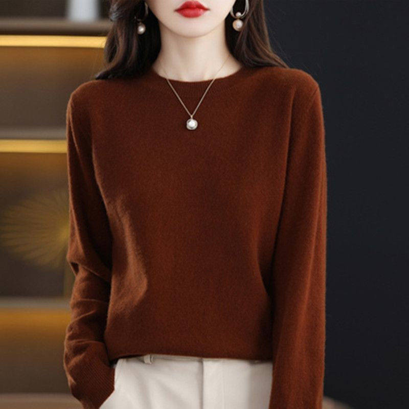 Neuer Damenpullover O-Ausschnitt Herbst Winter Basic Pullover Warm Lässig Pulls Jumper Koreanische Mode Frühling Strickwaren Bottoming Shirt