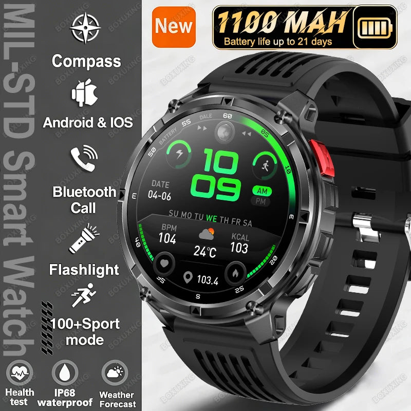 2026 Neue T-Rex 3 Ultra 1100mAh Smartwatch 5ATM Wasserdicht Outdoor Sport GPS Track Herzfrequenz Kompass Bluetooth Anruf Smartwatch