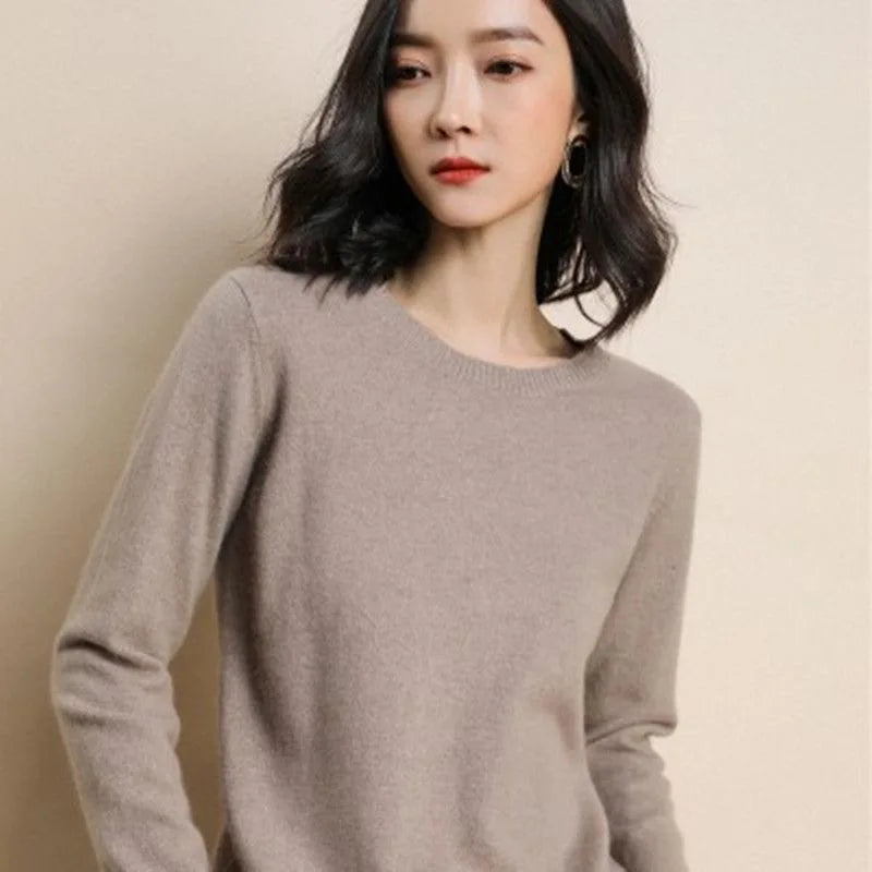 Neuer Damenpullover O-Ausschnitt Herbst Winter Basic Pullover Warm Lässig Pulls Jumper Koreanische Mode Frühling Strickwaren Bottoming Shirt