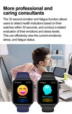 2025 Neue KI-Diagnose Blutfette Harnsäure Körperzusammensetzung Test Smartwatch für Herren EKG+PPG Bluetooth Anruf Gesundheits-Smartwatch