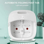 Faltbarer Fußbad-Massager mit Heizung, Vibration, 4 Rollen, Temperaturregelung, kabelloser Fernbedienung, Fuß-Spa zur Schmerzlinderung für den Heimgebrauch