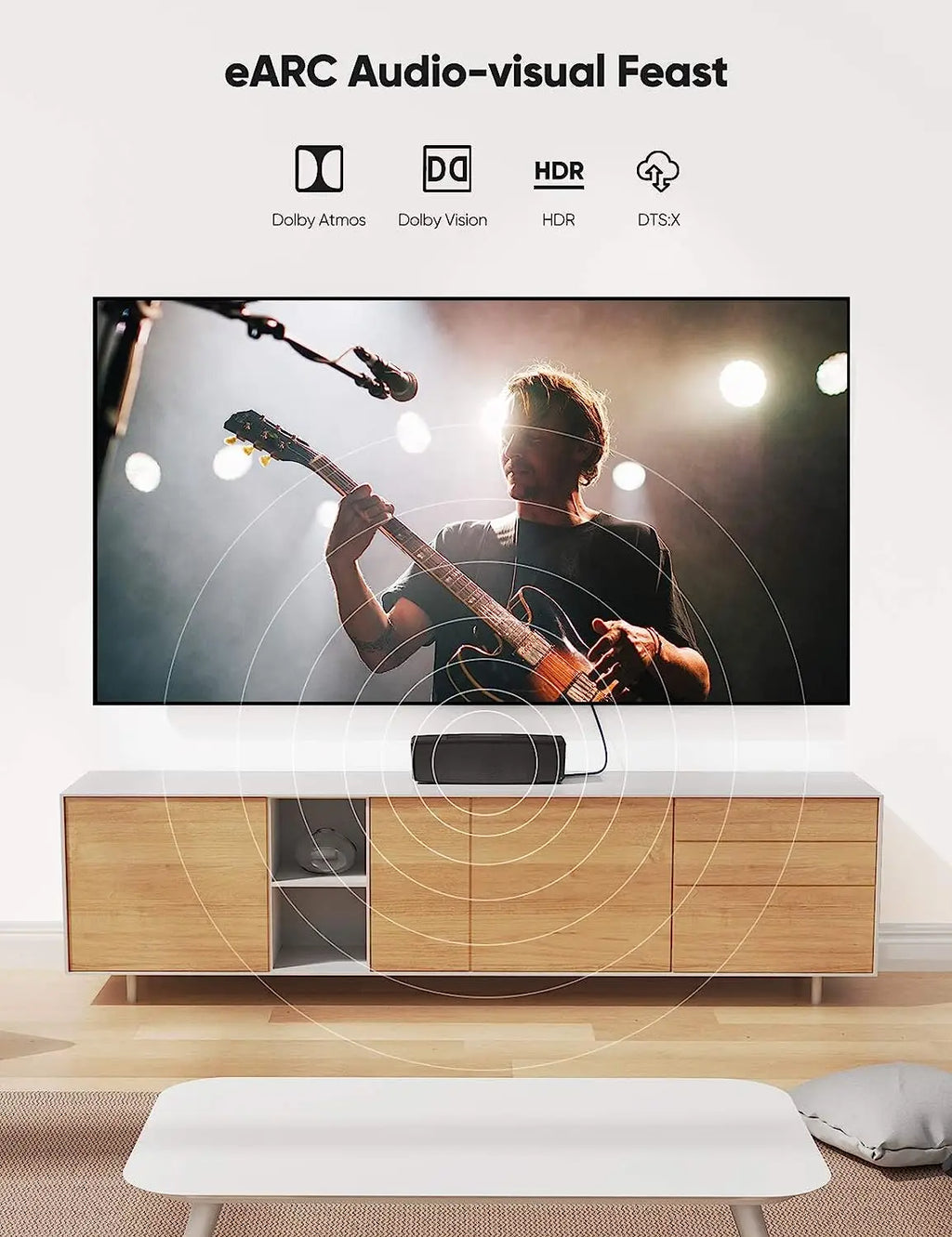 8K HDMI-Flachkabel 48 Gbit/s High Speed 8K60 4K120 144Hz Geflochtenes HDMI 2.1 Kabel 3D eARC HDCP 2.2&2.3 Kompatibel mit Roku TV/PS5