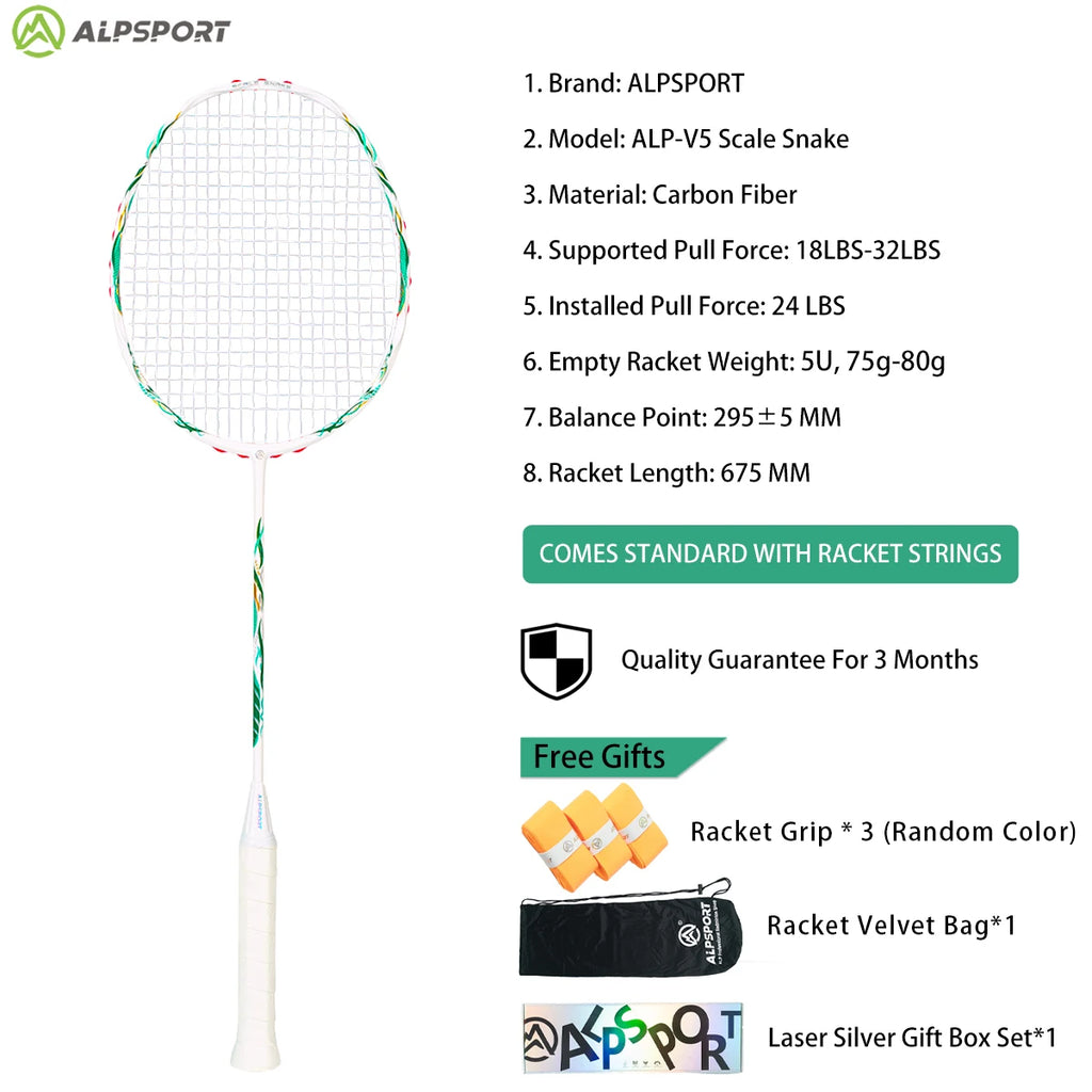 ALP ZJ2.0 Pro 4U 85g 100% Carbonfaser + Titanlegierung Badmintonschläger Ultraleichte Sportausrüstung Schläger Badmintontraining