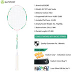 ALP ZJ2.0 Pro 4U 85g 100% Carbonfaser + Titanlegierung Badmintonschläger Ultraleichte Sportausrüstung Schläger Badmintontraining