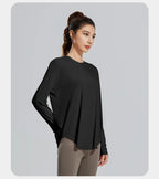 STOUREG Yoga Cover Up, atmungsaktive Sportbekleidung, lockeres Fitness-Shirt, Sport-Tops in großen Größen, kühlendes Sommer-T-Shirt