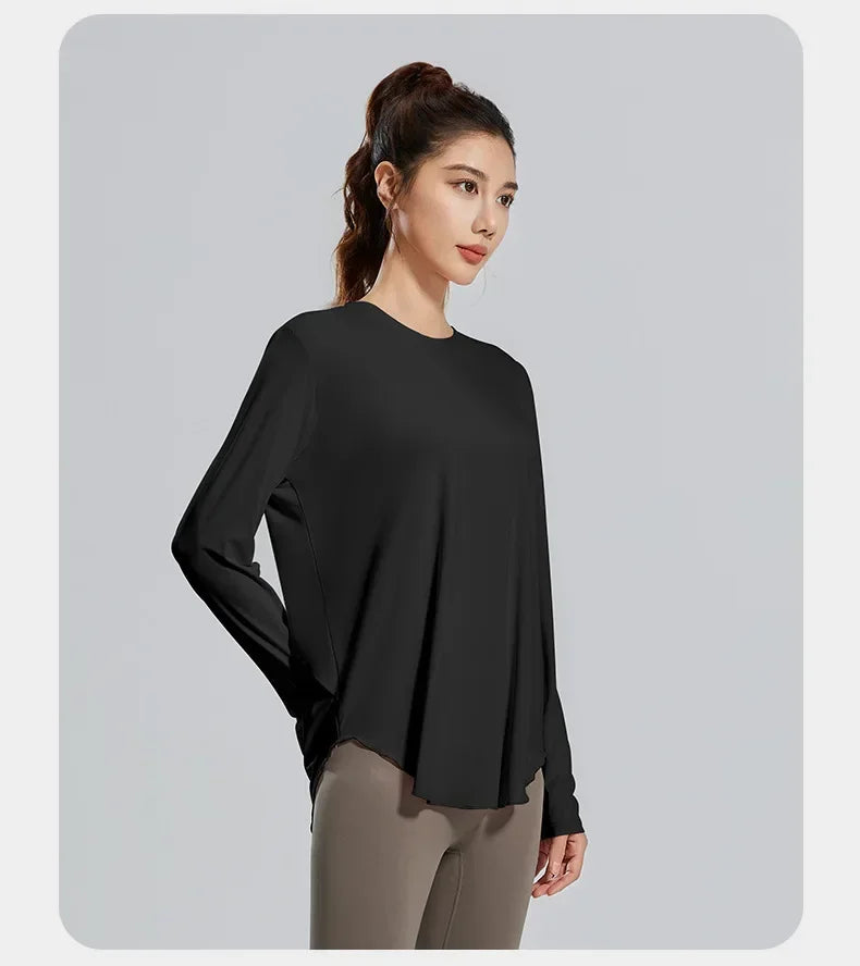STOUREG Yoga Cover Up, atmungsaktive Sportbekleidung, lockeres Fitness-Shirt, Sport-Tops in großen Größen, kühlendes Sommer-T-Shirt