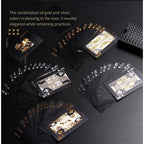 Brandneues 54-teiliges schwarz-goldenes Plastik-Spielkarten-Foliensatz Poker Magic Tool Party Tabletop Spiel