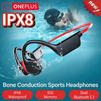 OnePlus Knochenschall-Headset Sportkopfhörer IPX8 wasserdicht Bluetooth 5.4 kabellose Kopfhörer Freisprechfunktion mit Mikrofon für Sport