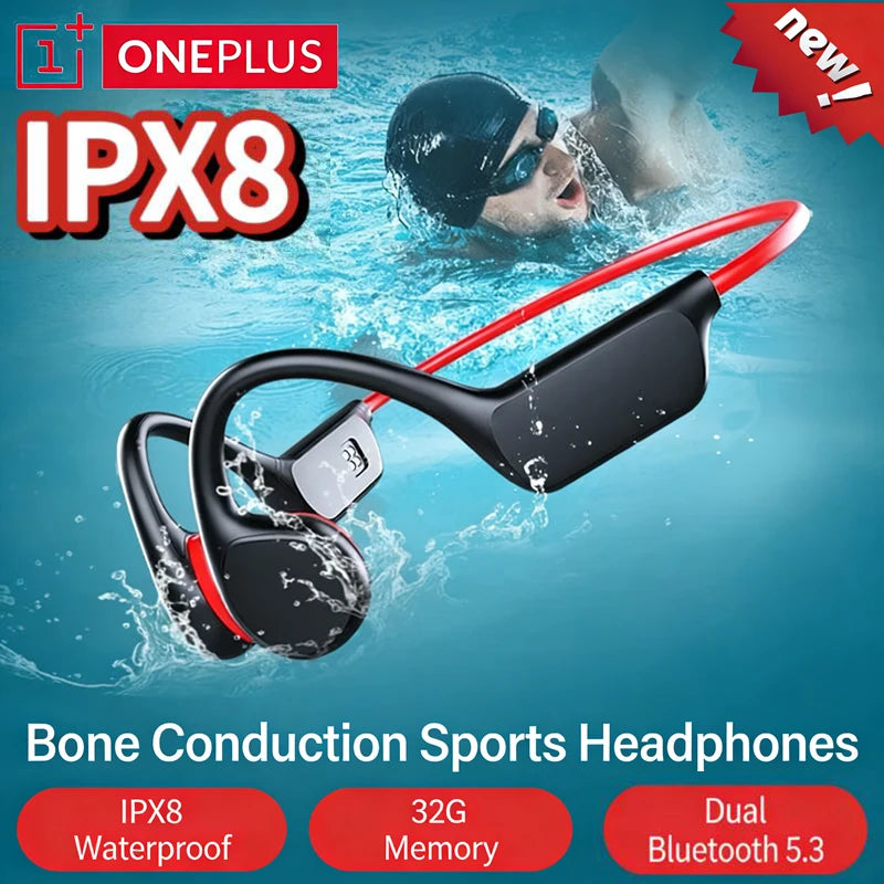 OnePlus Bone Conduction Headset Sport Headphone IPX8 Waterproof Bluetooth 5.4 Wireless Earphone Hands-free With Mic for Exercise Main image