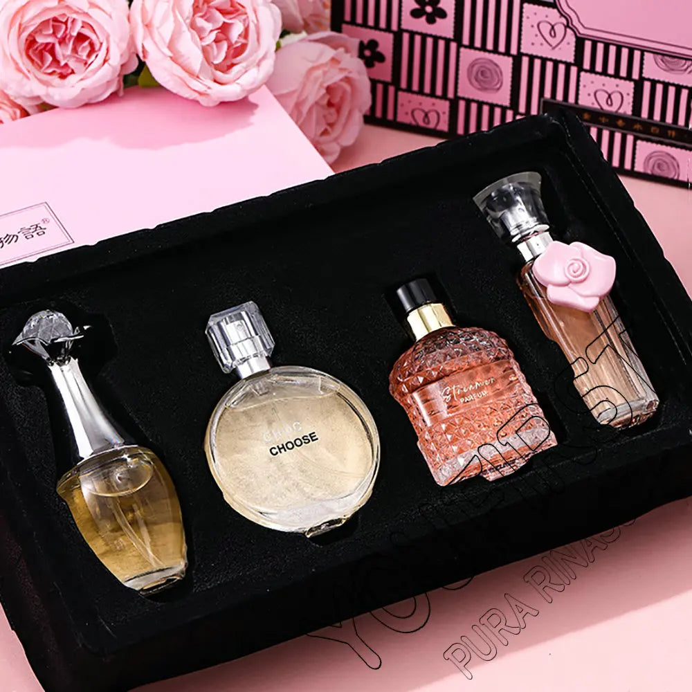 Marken-Geschenkbox 4-teiliges Set Parfüm Damen Parfum Femme 100ml Frischer natürlicher Blumenduft Spray Feminino Parfums De Mujer Originales