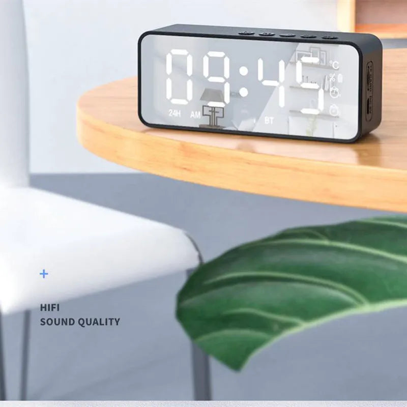 Radiowecker FM Bluetooth Lautsprecher Tragbarer Subwoofer Caixa De Som Sound Box Musik Drahtlose Mini Tieftöner Bocina Lampensäule