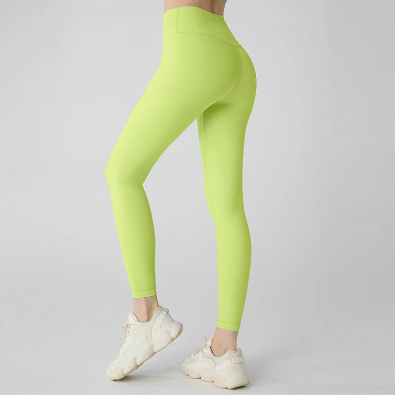 Naked feeling Yoga Leggings Women High Waisted Hip Lifting Fitness Leggings Running Cycling Pants Breathable Sports Leggings