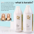 PURC 1000ml Keratin Haarglättende Glättungsbehandlung für lockiges, krauses Haar, brasilianische Keratinprodukte professionell