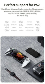 M28 Retro Handheld-Videospielkonsole, 7,1-Zoll-Bildschirm, über 30 Emulatoren für PS2/PS1/PSP, 3D-Dual-Analog-Sticks [God of War Klassiker
